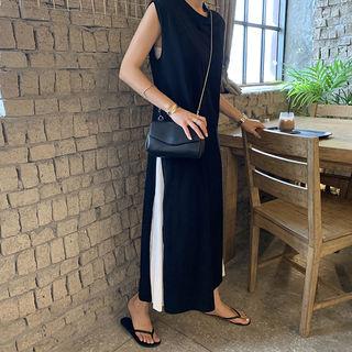 Sleeveless Slashed Long Dress