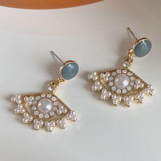 Faux Pearl Eye Drop Earring / Clip-on Earring