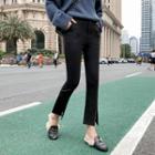 Cropped Slited Boot-cut Pants