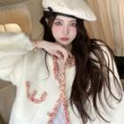Fluffy Trim Button-up Jacket