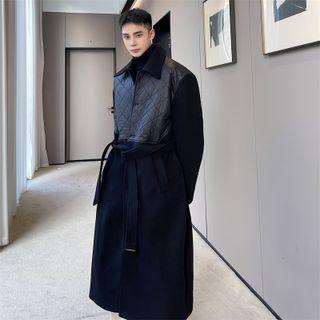 Long-sleeve Single Breasted Panel Trench Coat