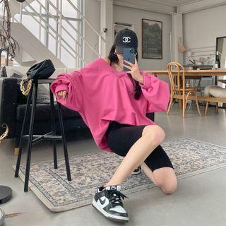 V-neck Oversize Sweatshirt One Size