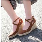 Strappy Woven Wedge Heel Sandals