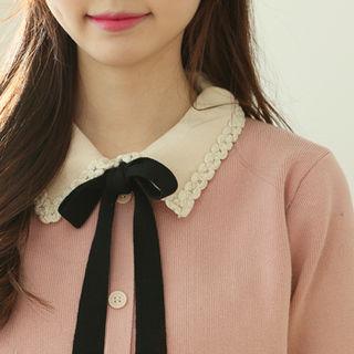 Collared Mock Cardigan & Tie