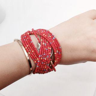 Layered Bead Bracelet Watch
