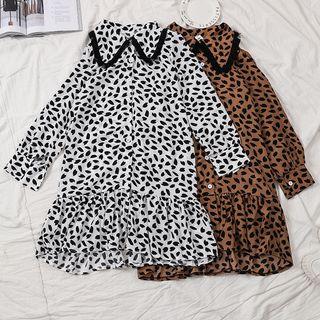 Leopard Print A-line Shirtdress