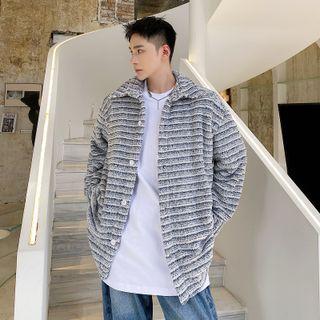 Striped Fleece Shirt Jacket