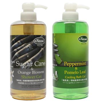 Onaomi - Bath Set : Sugar Cane & Orange Blossom Shower Gel 800ml + Peppermint & Pomelo Leaf Cooling Bath Gel 800ml 2 Pcs