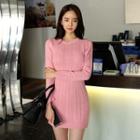 Cable Knit Long Sleeve Dress