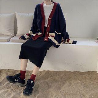 Paneled Cable Knit Cardigan