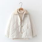 Quilted Corduroy Trim Button Jacket