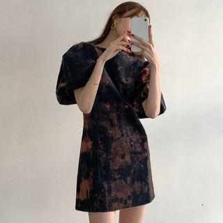 Tie Dye Short-sleeve A-line Dress