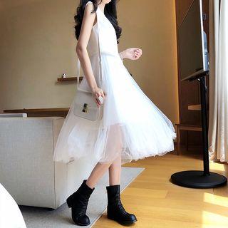 Mesh Tank Dress White - One Size