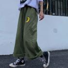 Embroidered Wide Leg Sweatpants