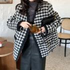 Houndstooth V-neck Jacket As Figure - One Size