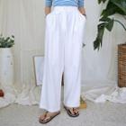 Flap-detail Wide-leg Pants