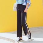 Slit-side Striped Jogger Pants