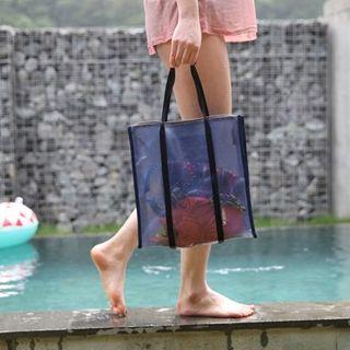 Full - Grid Beach Shopper Bag