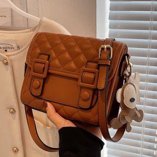 Quilted Faux Leather Satchel Crossbody Bag
