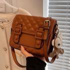 Quilted Faux Leather Satchel Crossbody Bag