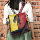 Color Block Panel Backpack Red & Yellow - One Size