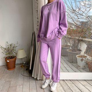 Set: Drop-shoulder Pullover + Jogger Pants