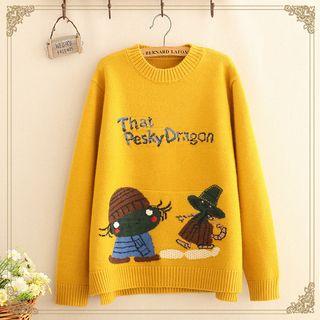 Cartoon Dip-back Sweater