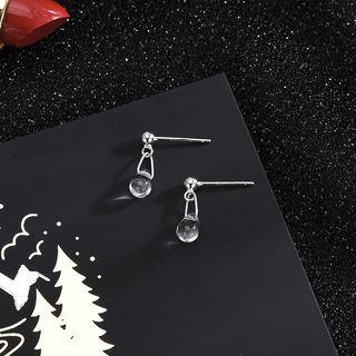 925 Sterling Water Drop Earring 1 Pair - Es710 - Silver - One Size