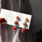 Resin Bead Dangle Earring 1 Pair - Resin Bead Dangle Earring - Red - One Size
