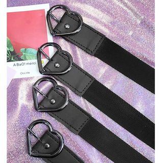 Heart Buckle Canvas Belt