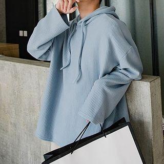 Ribbed Drawstring Hoodie