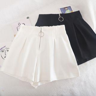 Zip-up Wide-leg Shorts