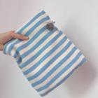 Tasseled Striped Zip Pouch