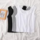 Half-button Cropped Tank Top