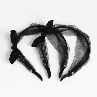 Faux Pearl Mesh Headband As Shown In Figure - One Size
