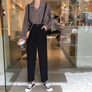 High Waist Suspender Pants