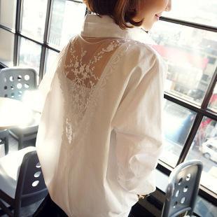 Mesh Inset Long-sleeved Blouse