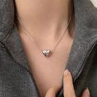 Heart Pendant Alloy Necklace 1 Pc - Silver - S