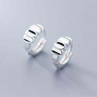 925 Sterling Silver Gear Earring 1 Pair - Huggy Earring - One Size