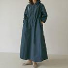 Long-sleeve Plain Maxi Hoodie Dress