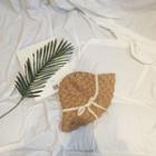 Lace-trim Straw Bucket Hat