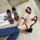 Embellished Block-heel Sandals