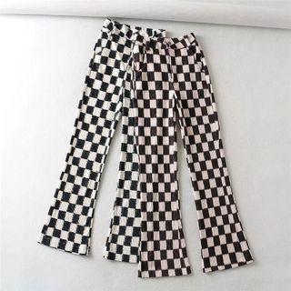 Mid Rise Checkerboard Pants