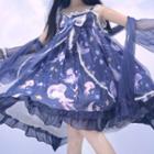 Print A-line Dress / Scarf / Arm Sleeve