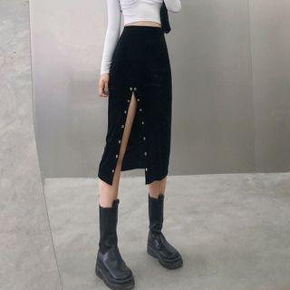 Velvet Fitted Skirt
