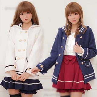Sailor Collar Double-breasted Jacket