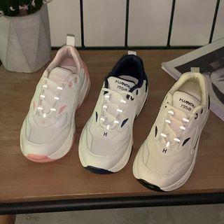 Lettering Chunky Lace-up Sneakers