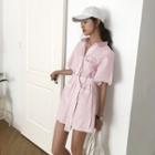 Striped Playsuit With Belt