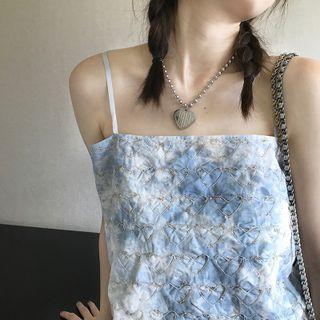 Heart Embroidered Tie Dye Camisole Top