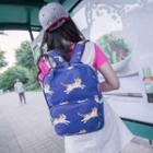 Cat Printed Canvas Backpack